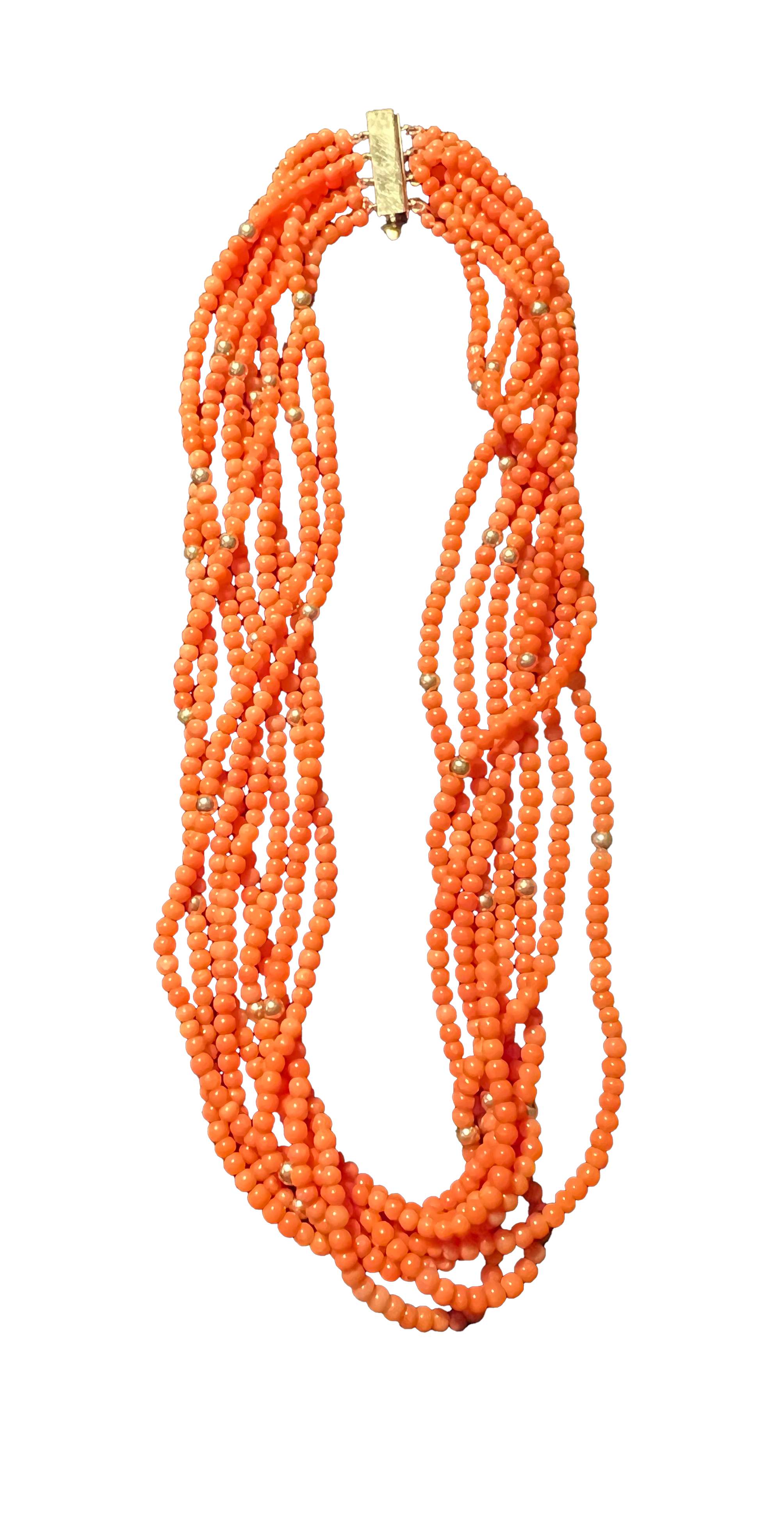 Multi strand of Coral Beaded Necklace