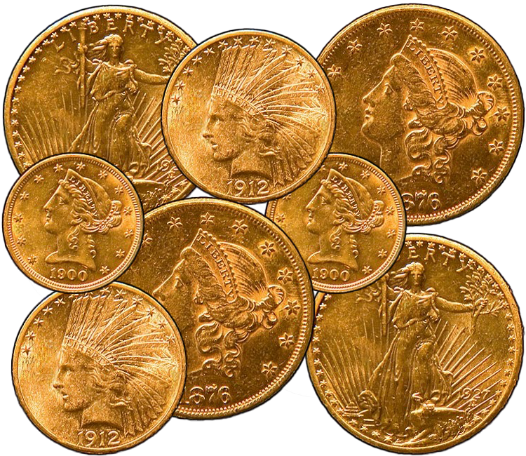 circulated gold US coins