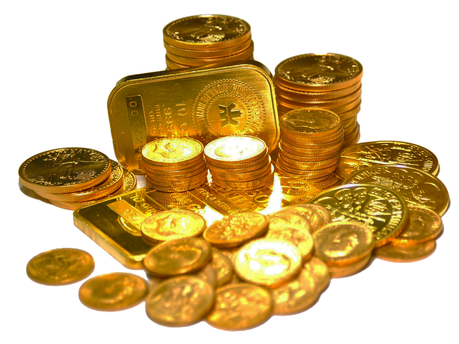 Gold Bars and Coins