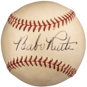 Signed Baseball by Babe Ruth